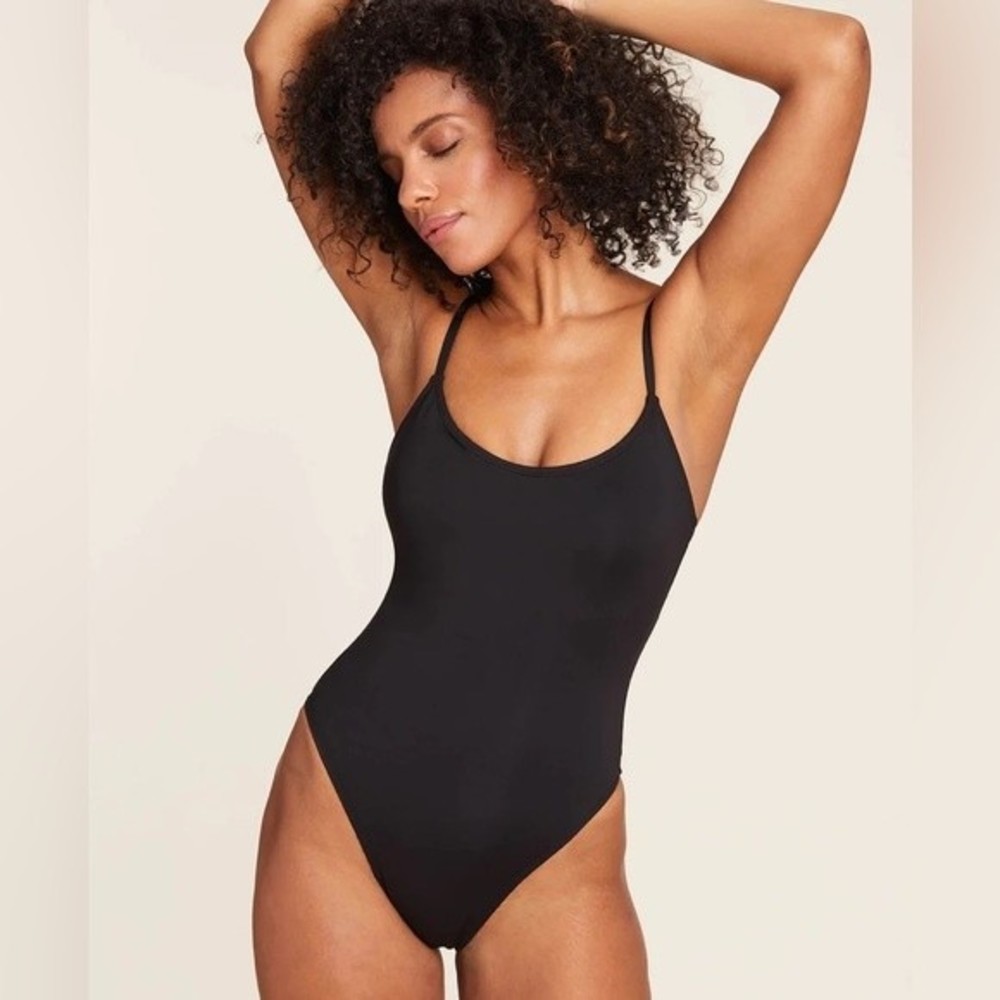 Andie The Amalfi Black Cheeky One Piece Flat Swimsuit M